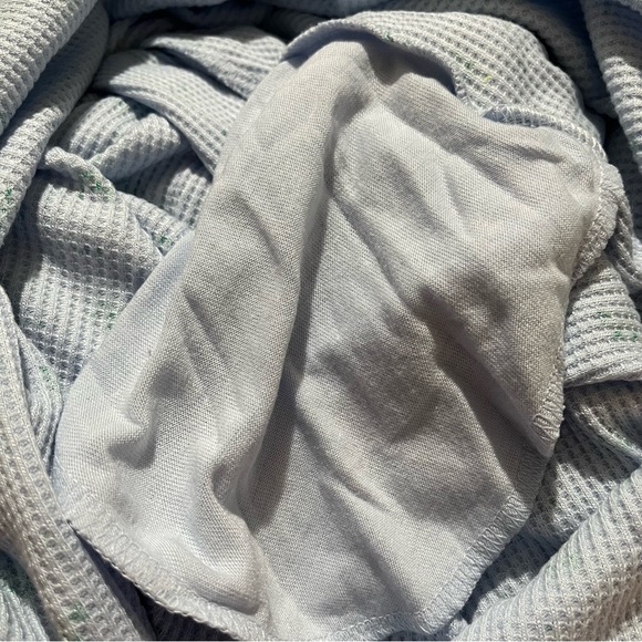 Baby Blue Floral Print Waffle Weave Textured Dress with Pockets - Picture 7 of 9